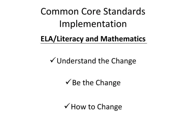 Common Core Standards Implementation