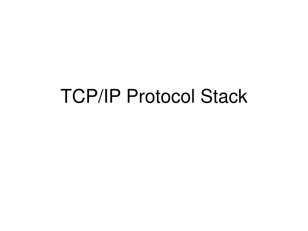 tcp ip protocol stack