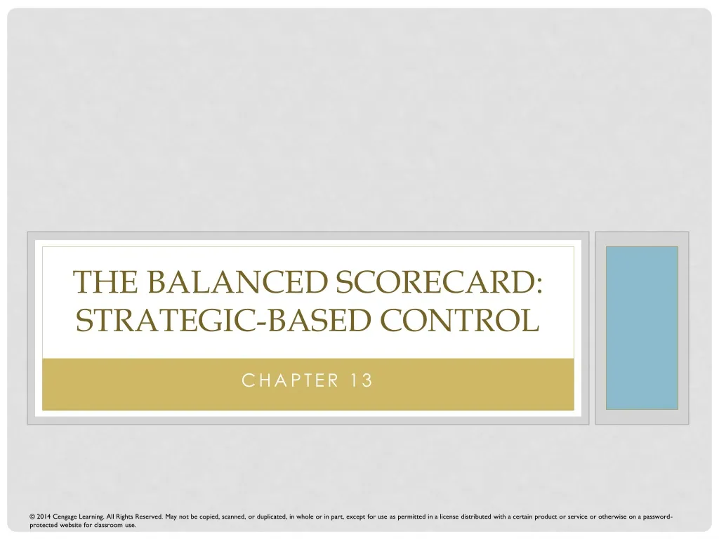 the balanced scorecard strategic based control