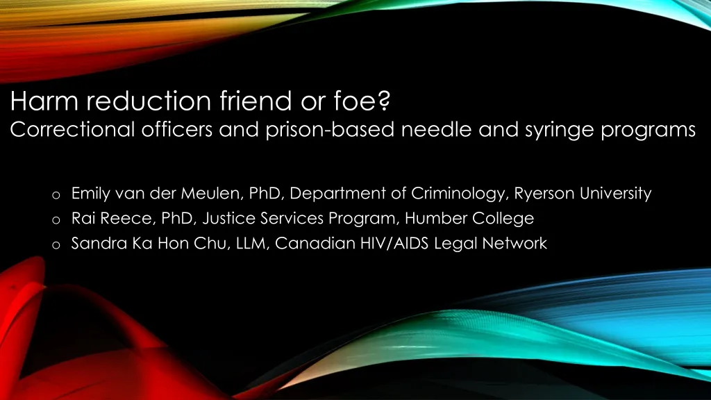 harm reduction friend or foe correctional