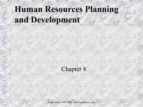 Human Resources Planning and Development