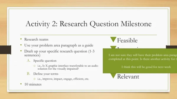 Activity 2: Research Question Milestone