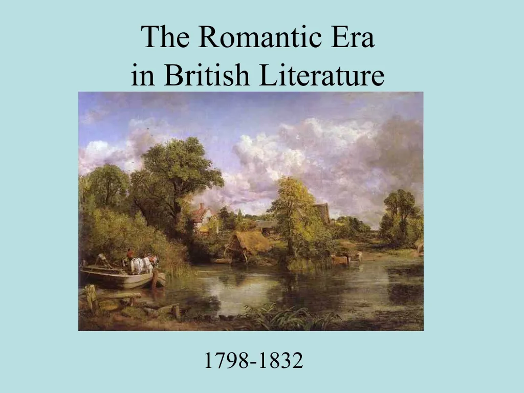 the romantic era in british literature