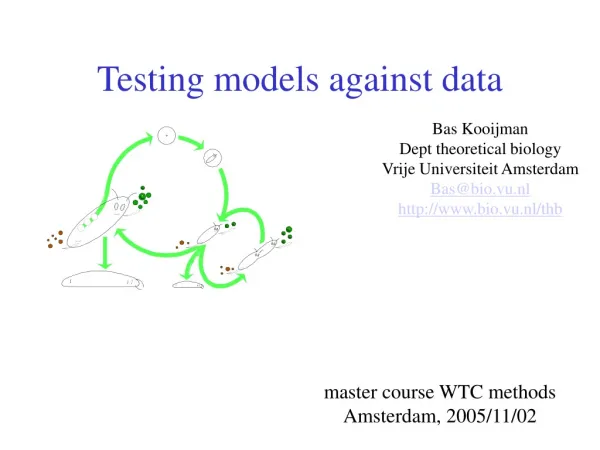 Testing models against data