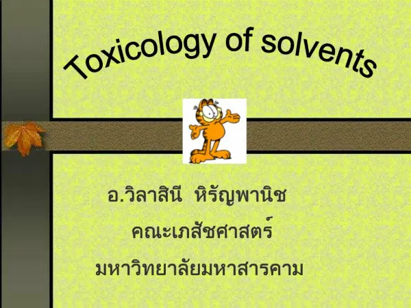 Toxicity of solvents
