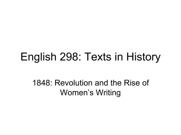 English 298: Texts in History