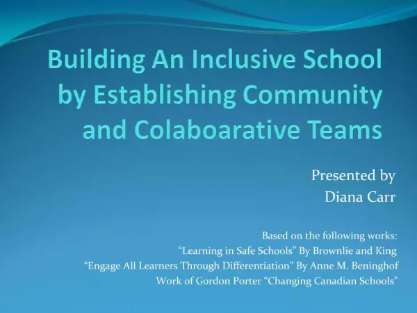 Building An Inclusive School by Establishing Community and Colaboarative Teams