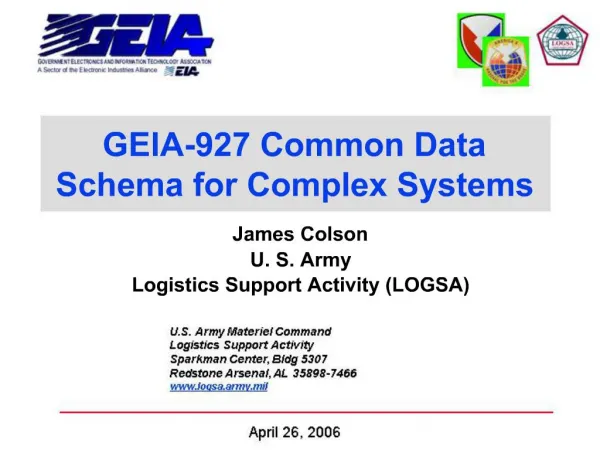 GEIA-927 Common Data Schema for Complex Systems
