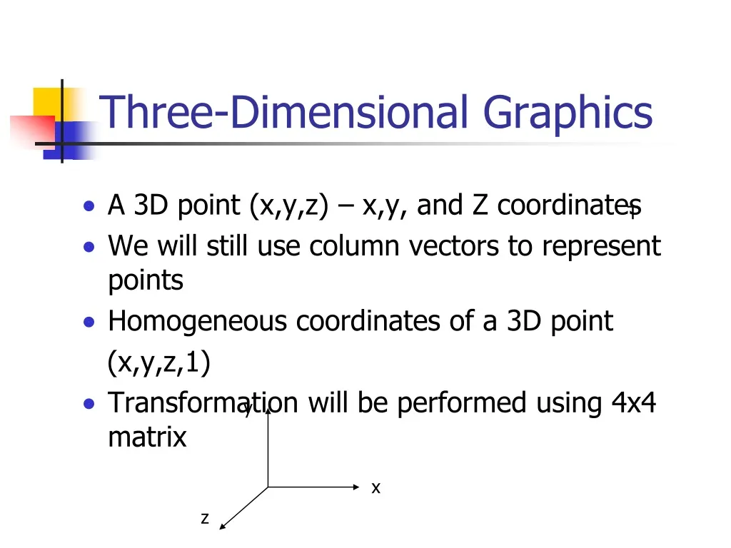 three dimensional graphics
