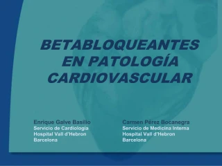 BETABLOQUEANTES EN PATOLOG A CARDIOVASCULAR - slide 1