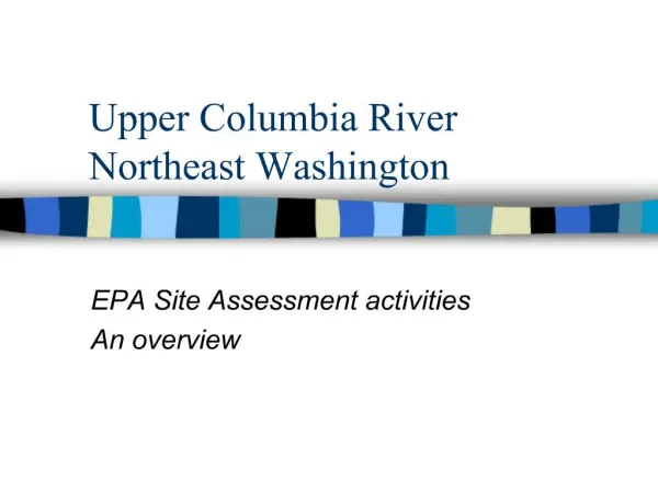 Upper Columbia River Northeast Washington