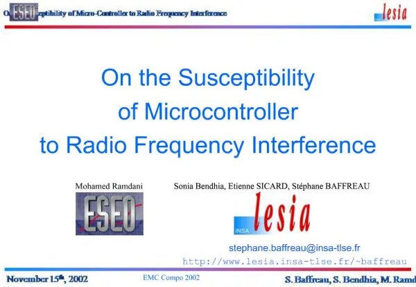 On the Susceptibility of Microcontroller to Radio Frequency Interference