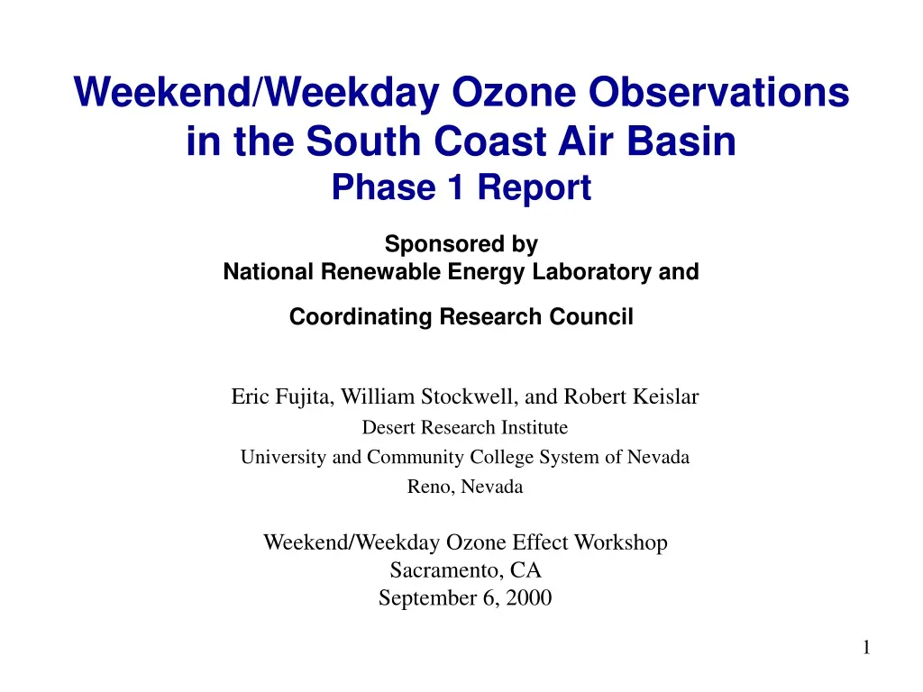 weekend weekday ozone observations in the south