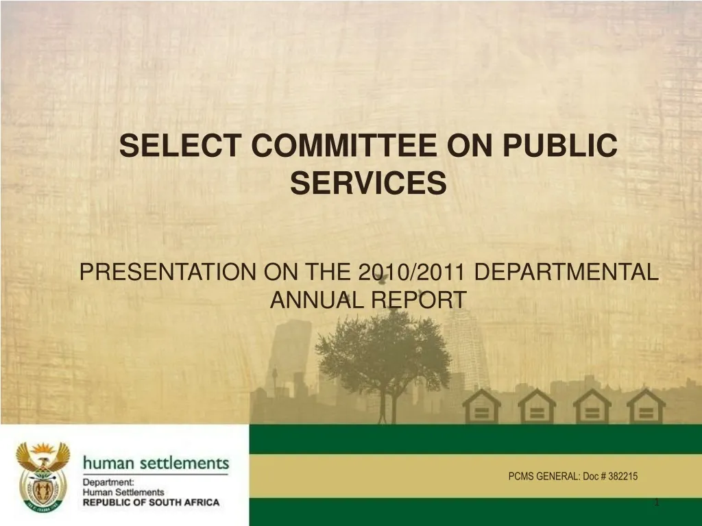 select committee on public services presentation