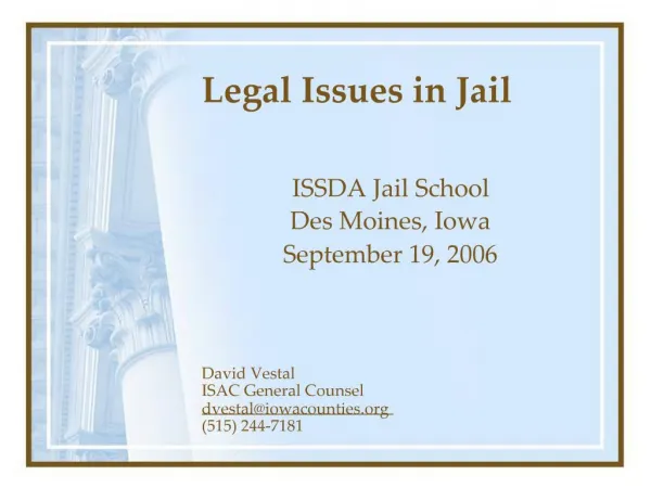 Legal Issues in Jail