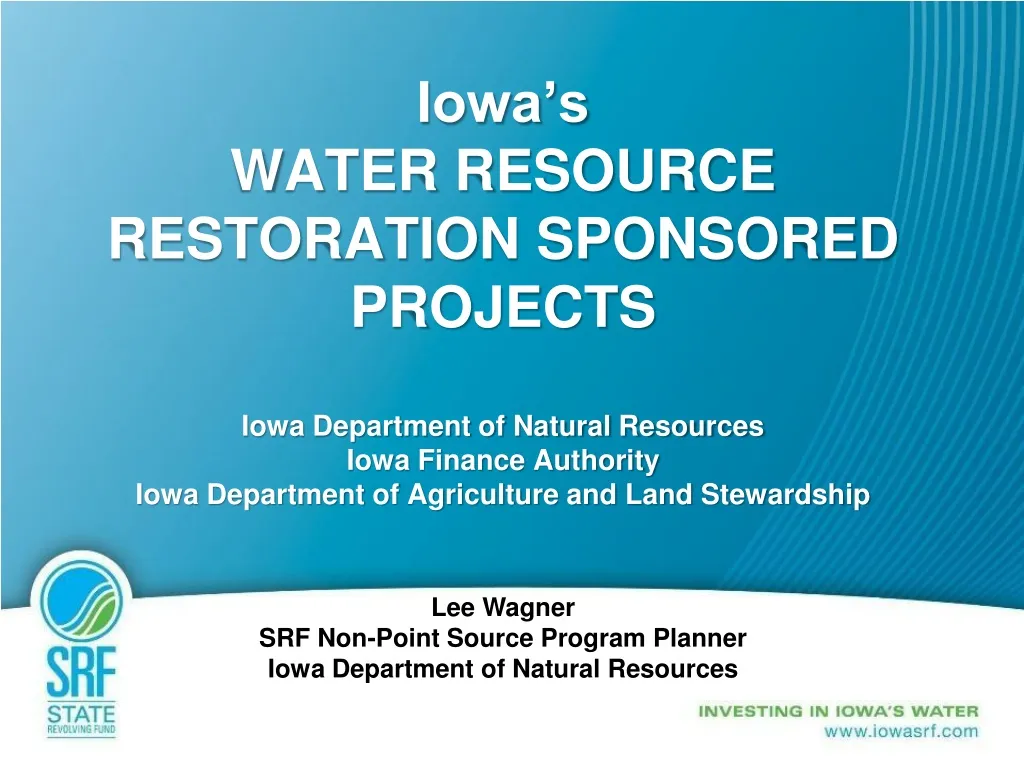 iowa s water resource restoration sponsored