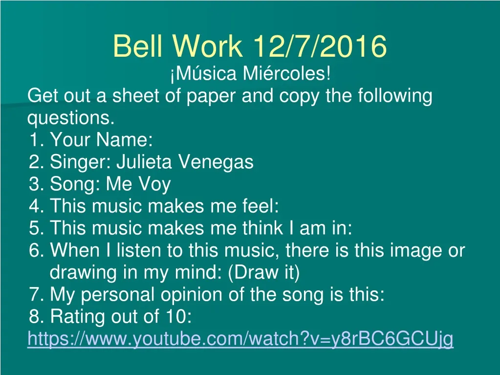 bell work 12 7 2016