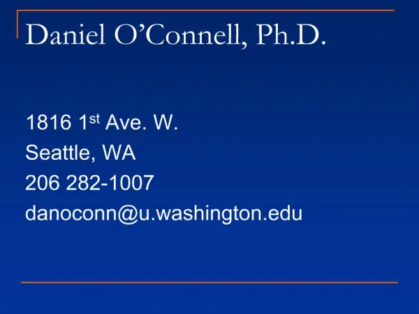 Daniel O Connell, Ph.D.