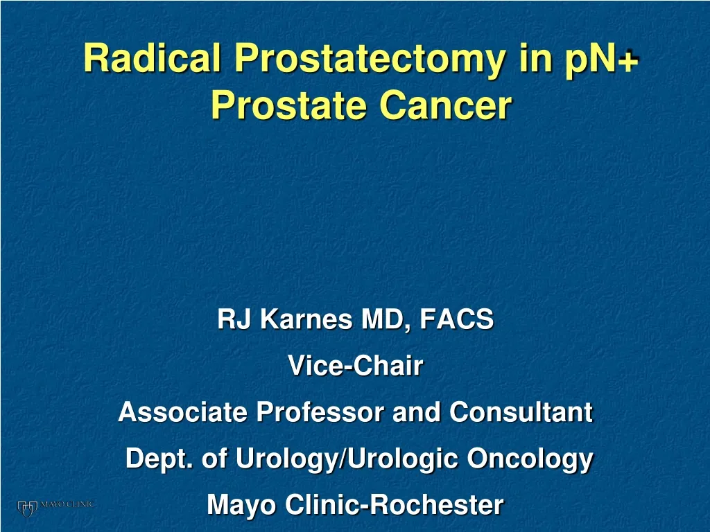 radical prostatectomy in pn prostate cancer