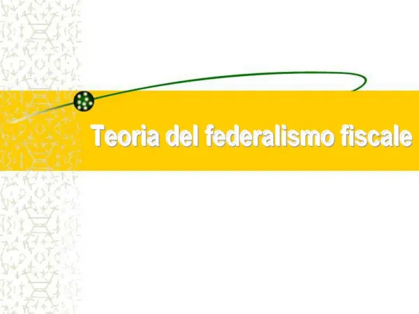 Teoria del federalismo fiscale