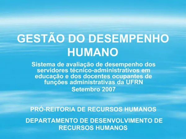 GEST O DO DESEMPENHO HUMANO