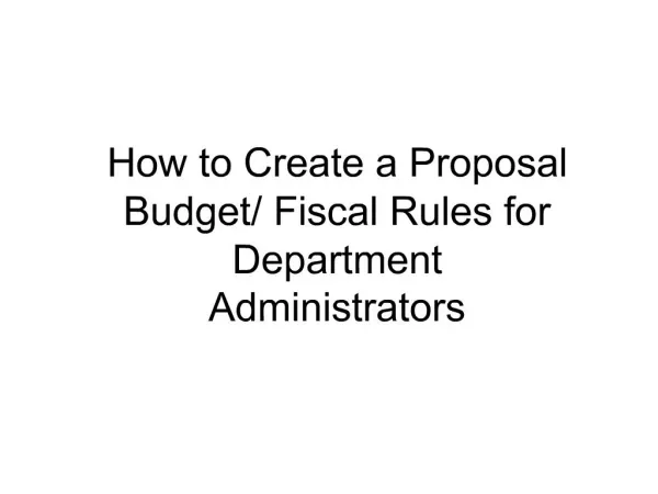 How to Create a Proposal Budget