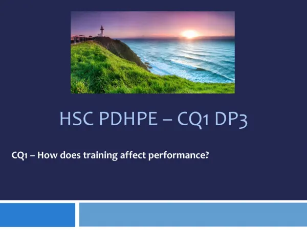 CQ1 – How does training affect performance?