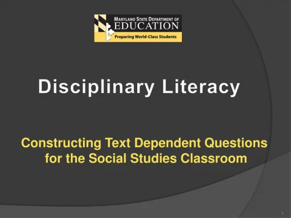 Disciplinary Literacy