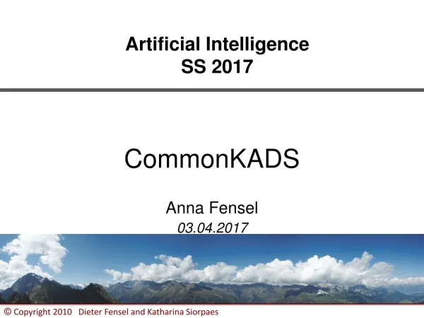 Artificial Intelligence SS 2017