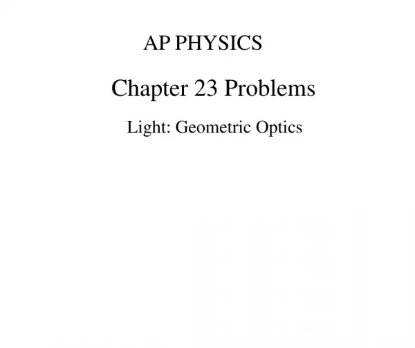 Chapter 23 Problems