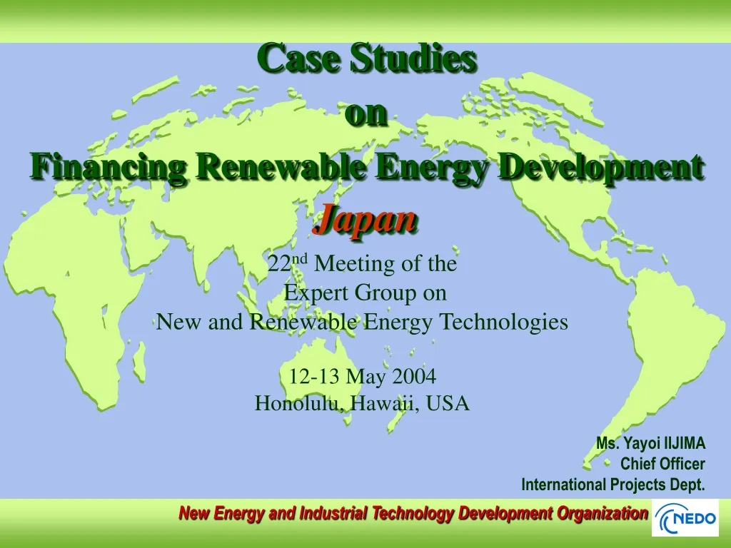 case studies on financing renewable energy development japan