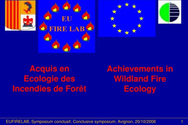 Achievements in Wildland Fire Ecology