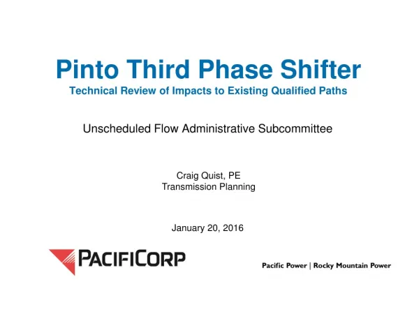 Pinto Third Phase Shifter Technical Review of Impacts to Existing Qualified Paths
