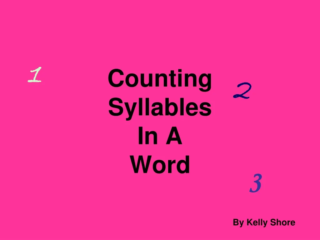 counting syllables in a word