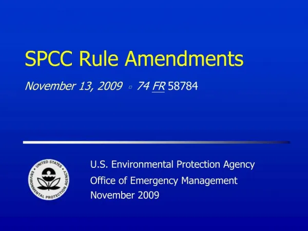 SPCC Rule Amendments
