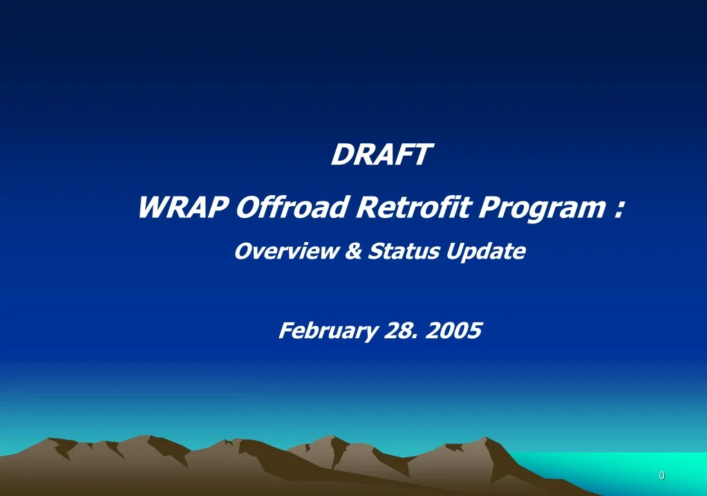 draft wrap offroad retrofit program overview