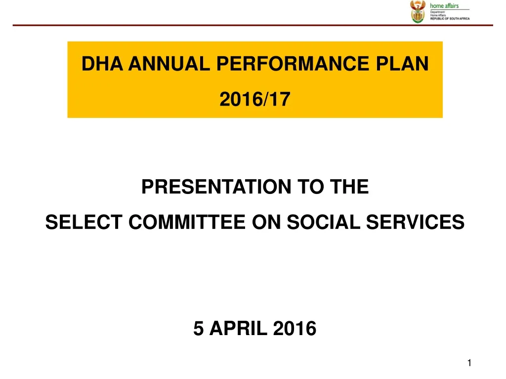 dha annual performance plan 2016 17