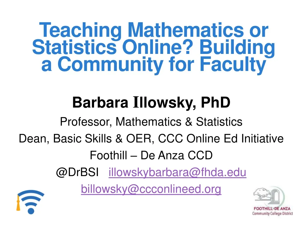 teaching mathematics or statistics online building a community for faculty