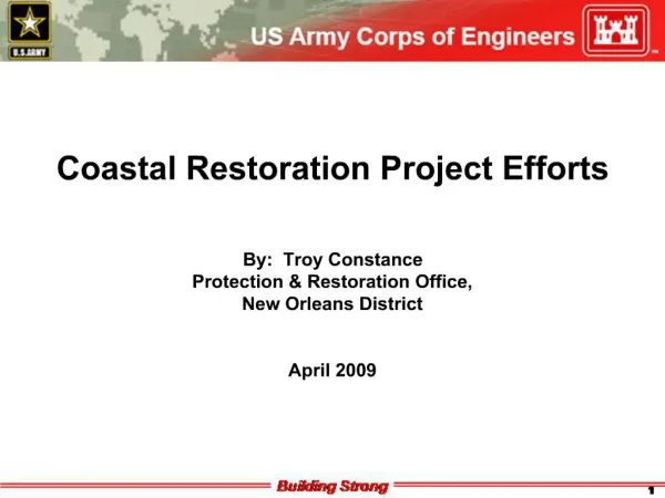 Coastal Restoration Project Efforts