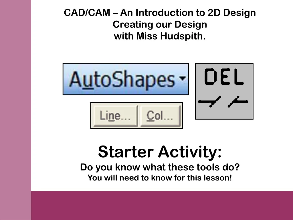cad cam an introduction to 2d design creating