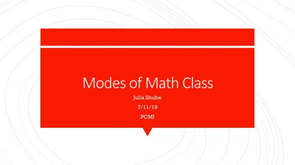 Modes of Math Class