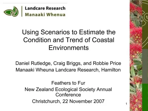Using Scenarios to Estimate the Condition and Trend of Coastal Environments