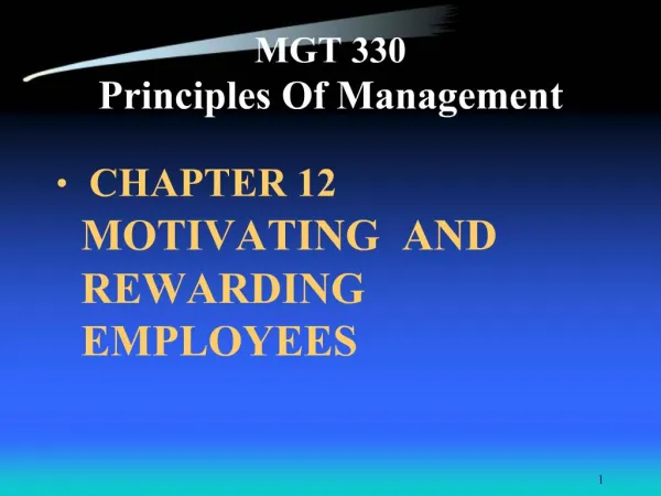 MGT 330 Principles Of Management