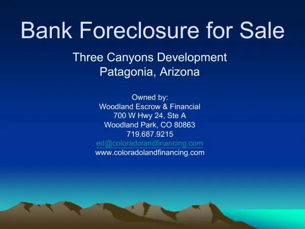 Bank Foreclosure for Sale