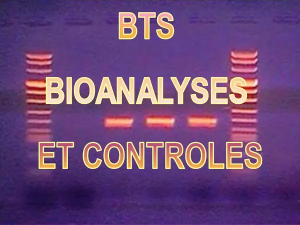 BTS BIOANALYSES ET CONTROLES