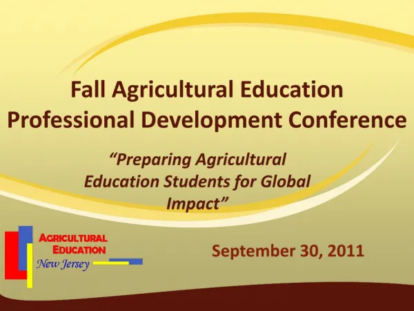 Fall Agricultural Education Professional Development Conference