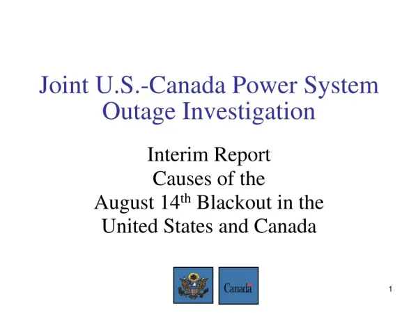 Joint U.S.-Canada Power System Outage Investigation