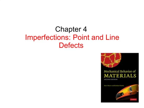 Chapter 4 Imperfections: Point and Line Defects