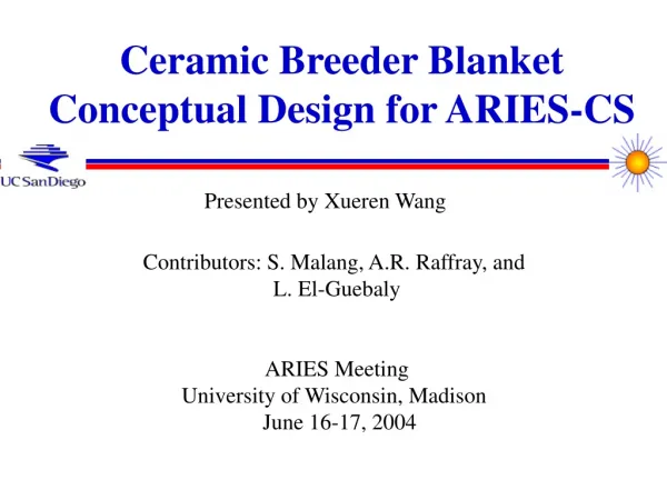 Ceramic Breeder Blanket Conceptual Design for ARIES-CS