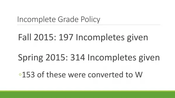 Incomplete Grade Policy